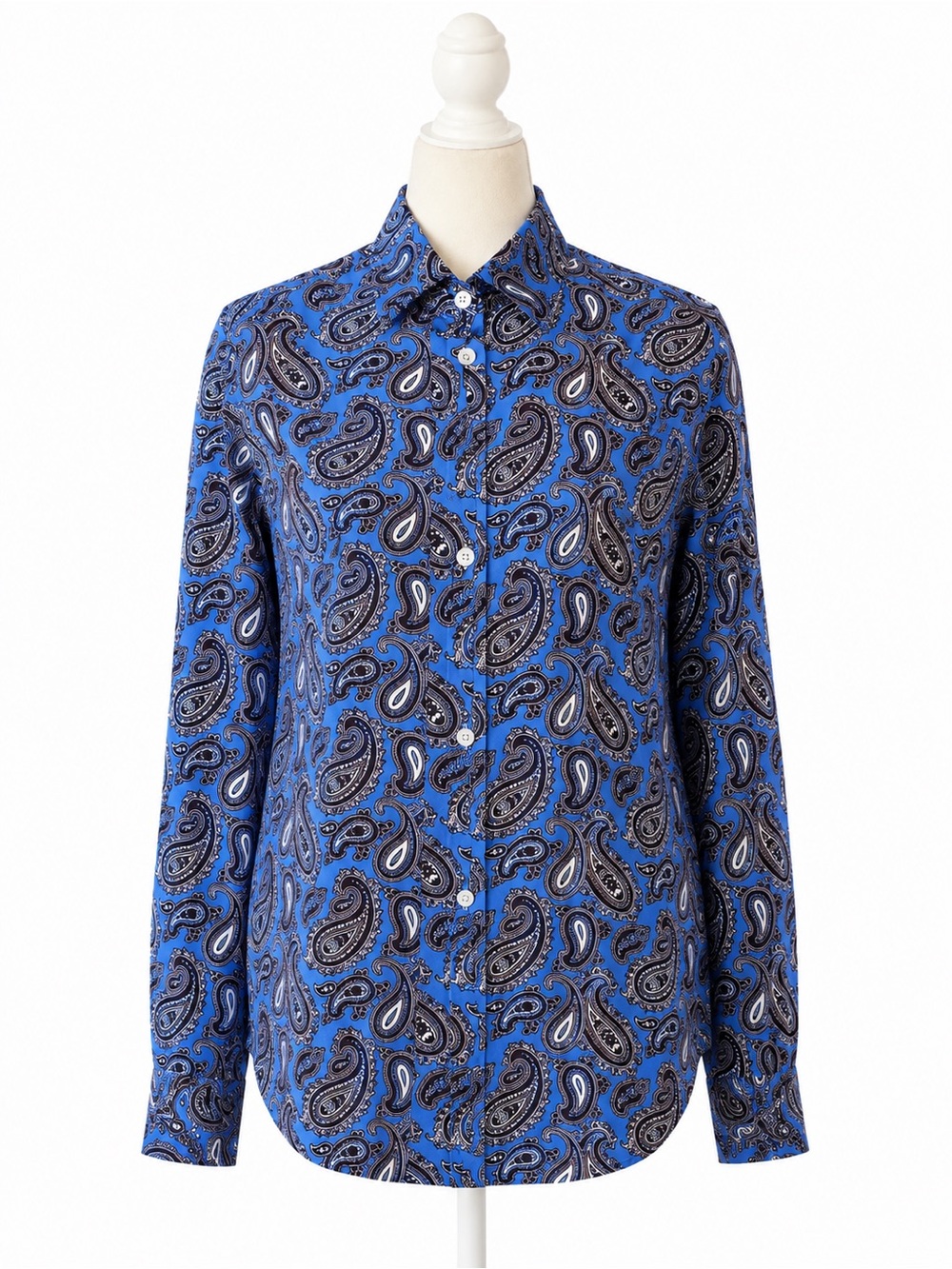 Banana Republic Dillon Shirt XS Blue Paisley Button Front Long Sleeve Blouse Top